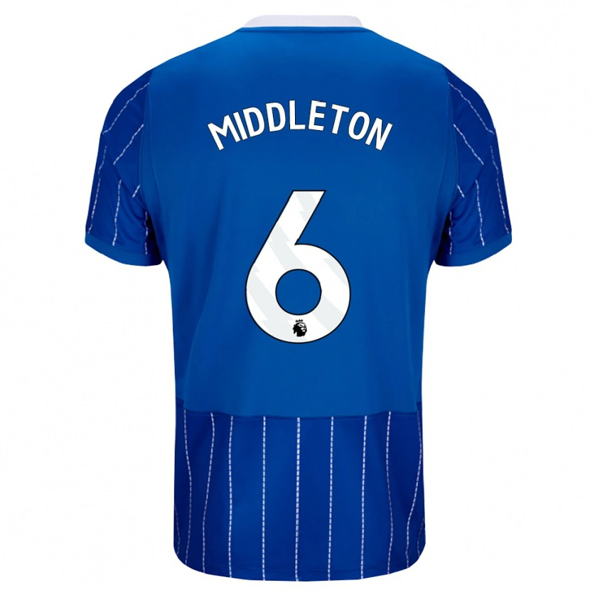 Danxen Mulher Camisola Jesse Middleton #6 Mediumblue Branco Principal 2026/27 Camisa