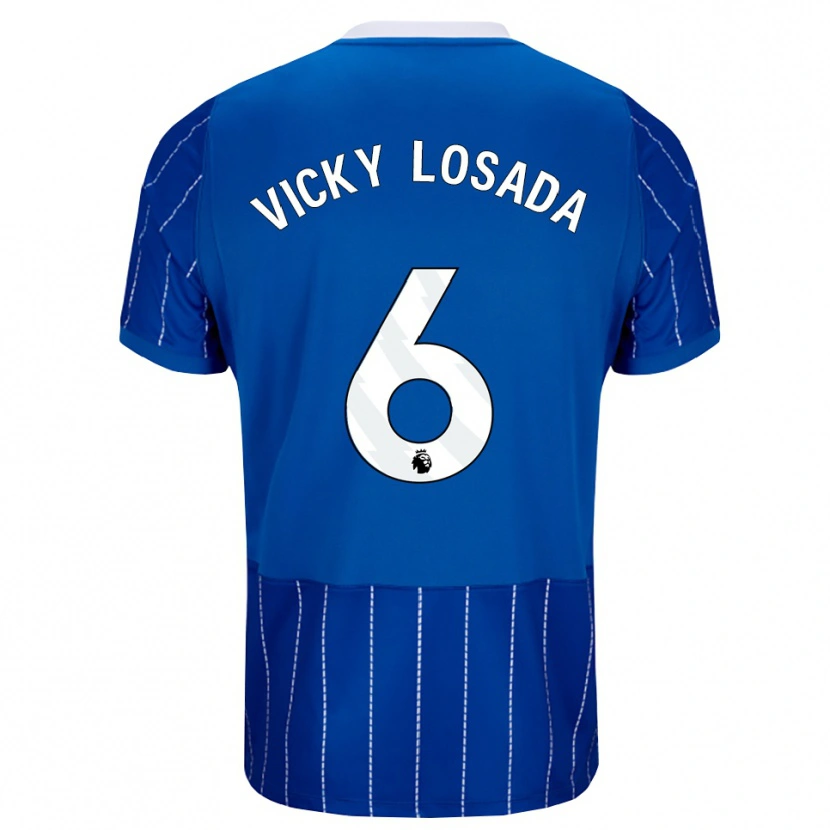 Danxen Mulher Camisola María Victoria Losada Gómez #6 Mediumblue Branco Principal 2026/27 Camisa