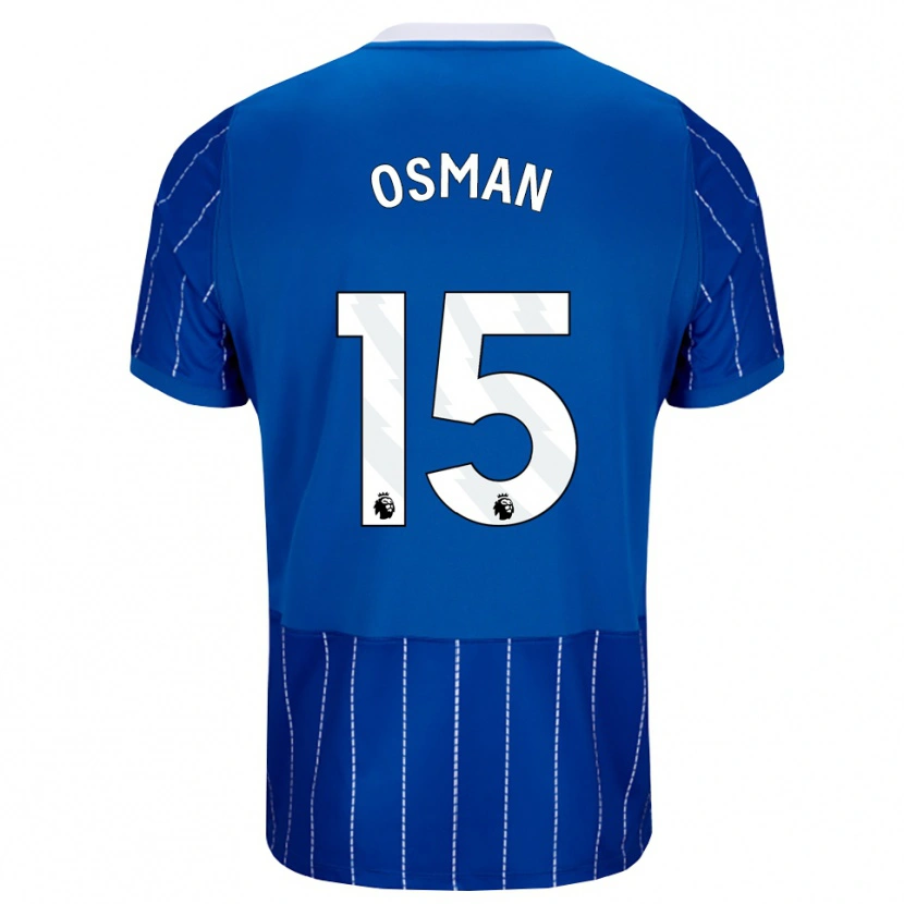Danxen Mulher Camisola Ibrahim Osman #15 Mediumblue Branco Principal 2026/27 Camisa
