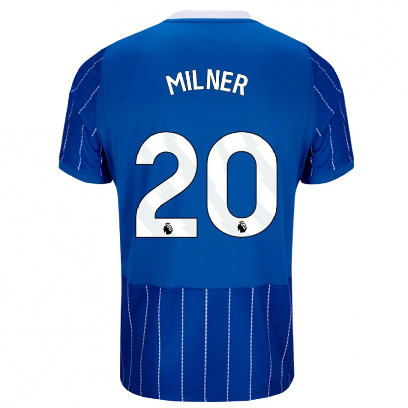 Danxen Mulher Camisola James Milner #20 Mediumblue Branco Principal 2026/27 Camisa