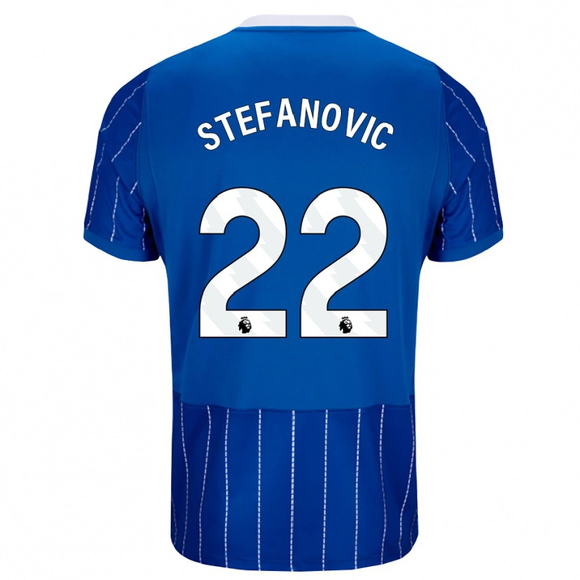 Danxen Mulher Camisola Dejana Stefanović #22 Mediumblue Branco Principal 2026/27 Camisa