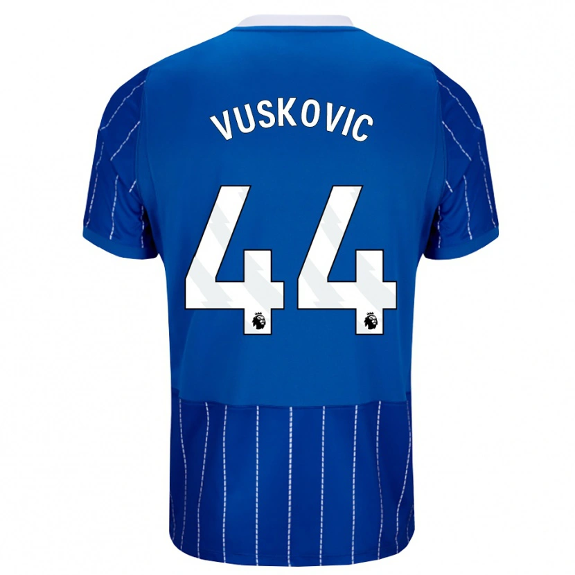Danxen Mulher Camisola Luka Vuskovic #44 Mediumblue Branco Principal 2026/27 Camisa