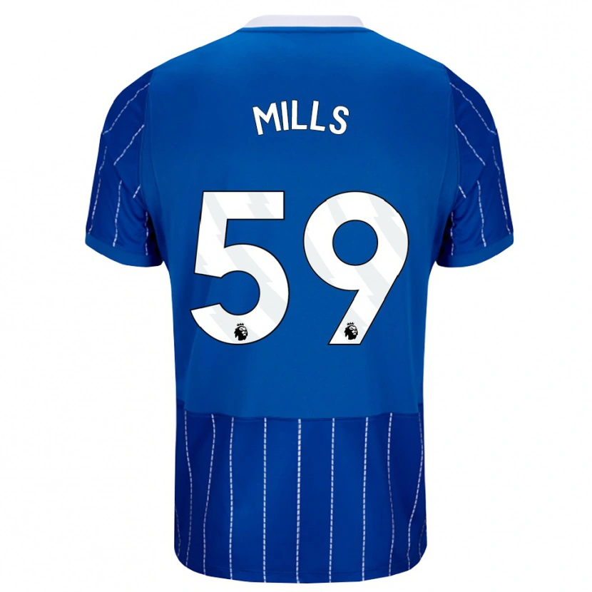 Danxen Mulher Camisola Harry Mills #59 Mediumblue Branco Principal 2026/27 Camisa