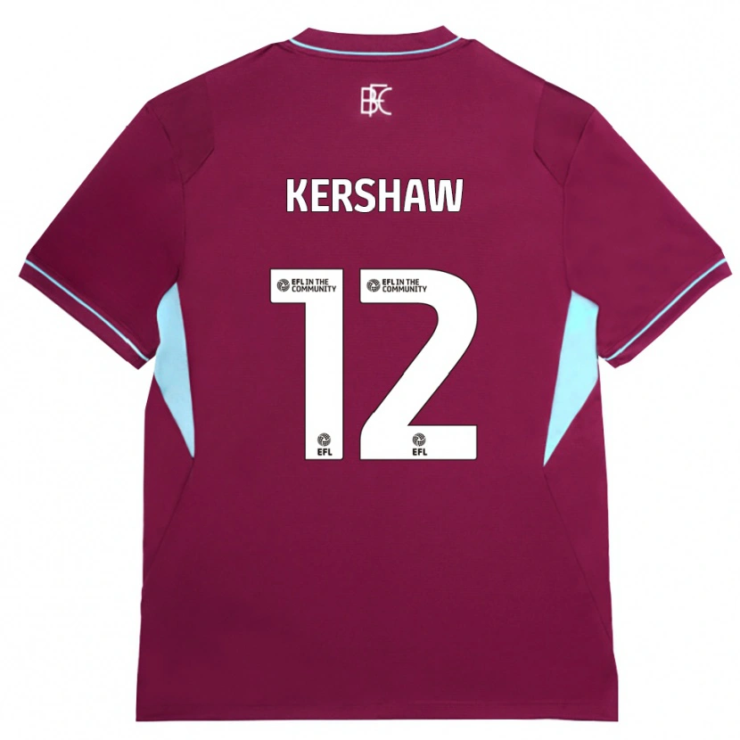 Danxen Mulher Camisola Joe Kershaw #12 Borgonha Verde Principal 2026/27 Camisa