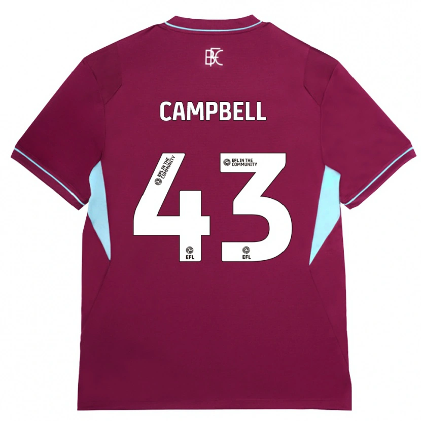 Danxen Mulher Camisola Murray Campbell #43 Borgonha Verde Principal 2026/27 Camisa