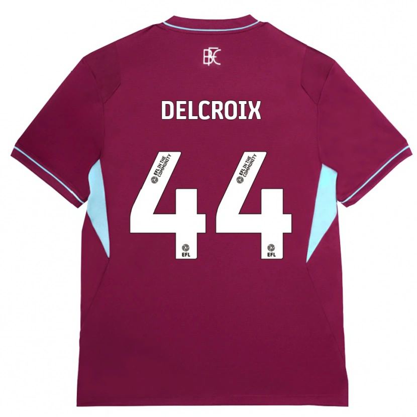 Danxen Mulher Camisola Hannes Delcroix #44 Borgonha Verde Principal 2026/27 Camisa