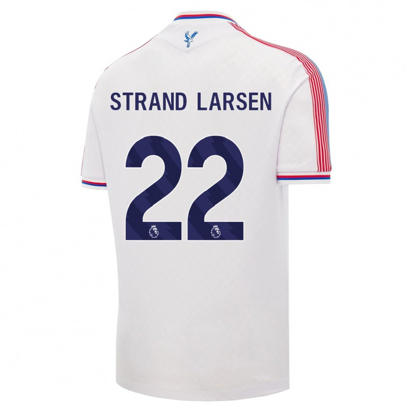 Danxen Mulher Camisola Jørgen Strand Larsen #22 Branco Vermelho Azul Principal 2026/27 Camisa