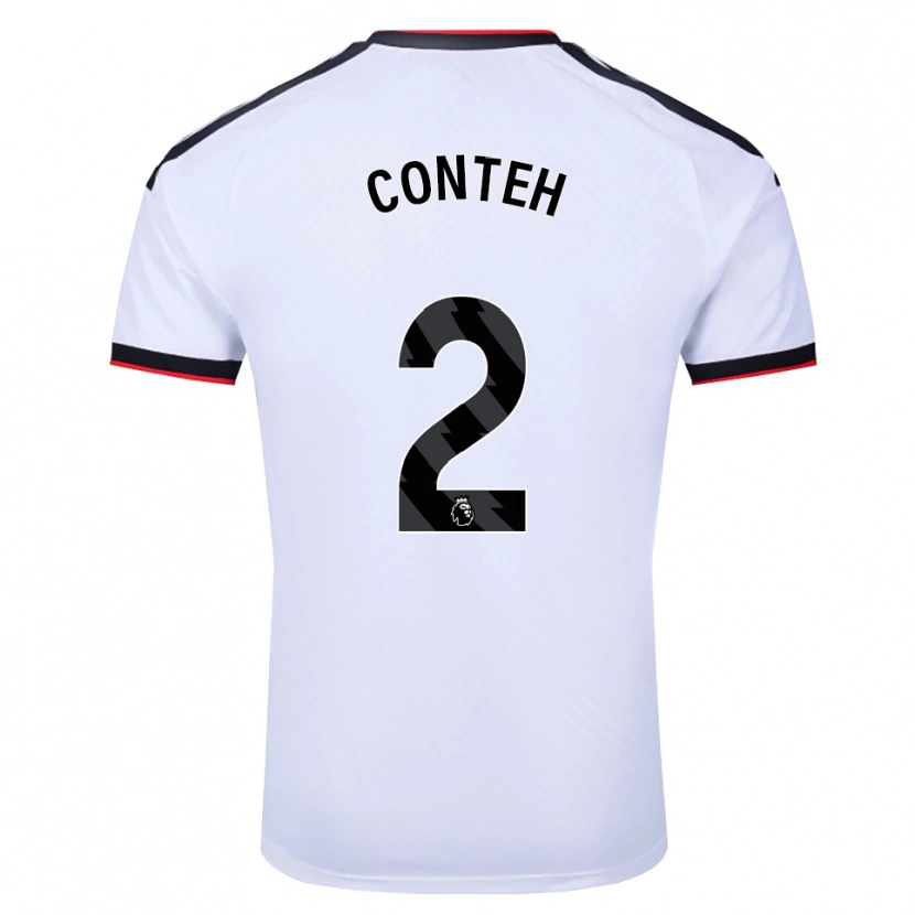 Danxen Mulher Camisola Daniel Conteh #2 Branco Preto Vermelho Principal 2026/27 Camisa