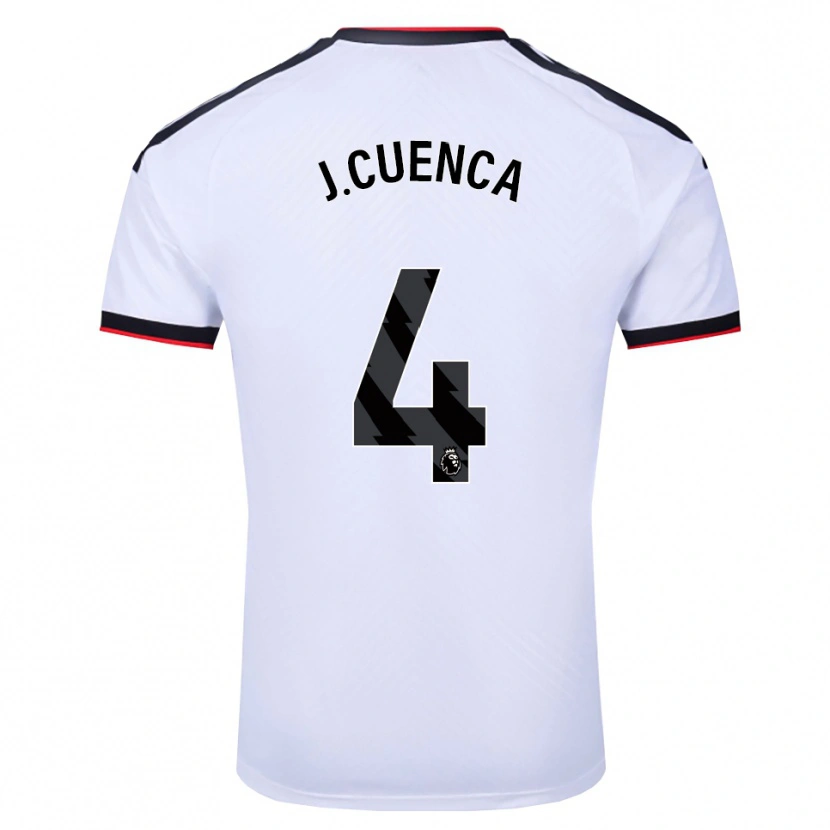 Danxen Mulher Camisola Jorge Cuenca #4 Branco Preto Vermelho Principal 2026/27 Camisa