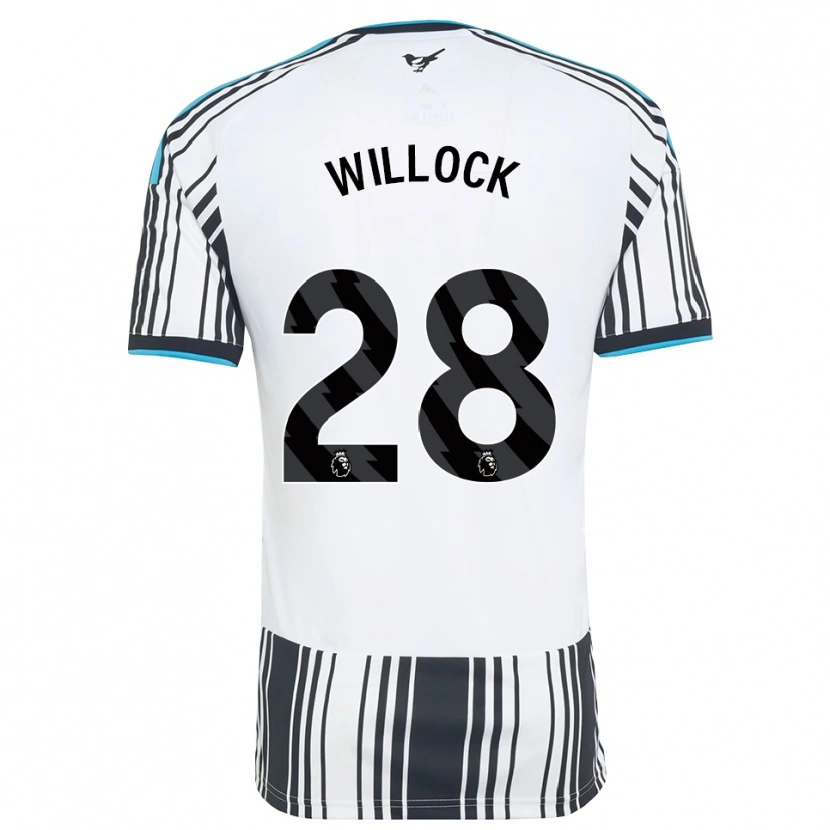 Danxen Mulher Camisola Joe Willock #28 Skyblue Preto Branco Principal 2026/27 Camisa