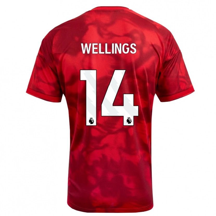 Danxen Mulher Camisola Charlie Wellings #14 Crimson Branco Principal 2026/27 Camisa