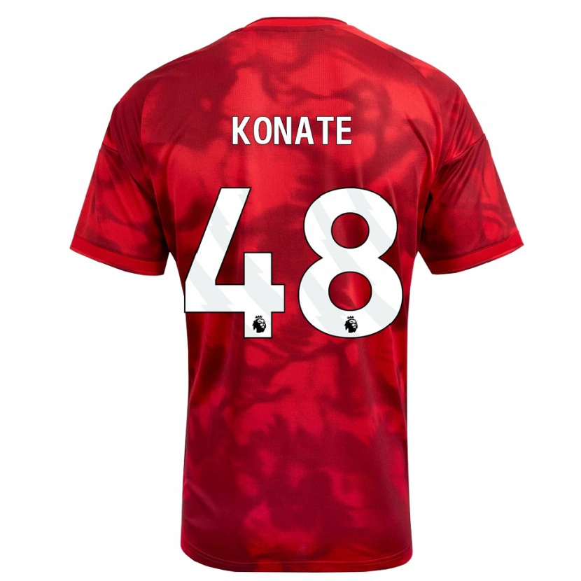 Danxen Mulher Camisola Ateef Konaté #48 Crimson Branco Principal 2026/27 Camisa