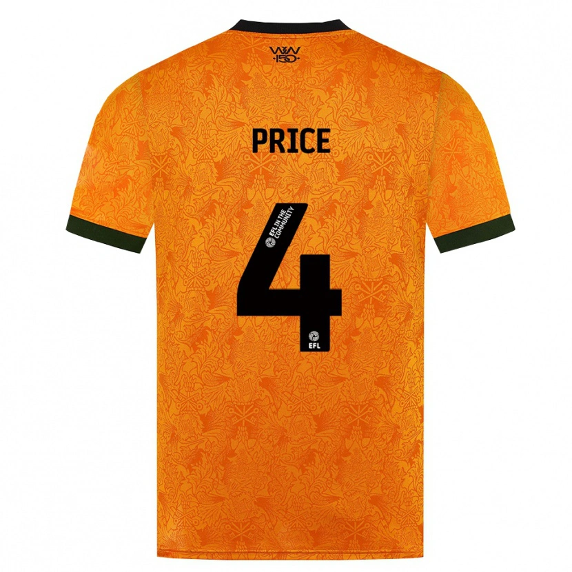Danxen Mulher Camisola Anna Price #4 Laranja Preto Principal 2026/27 Camisa