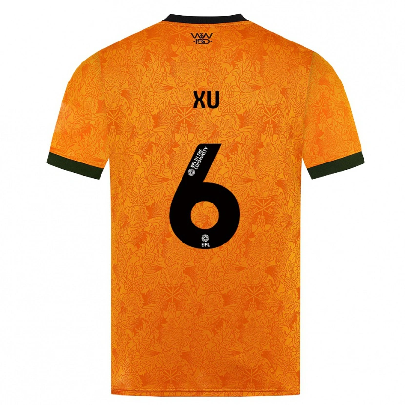 Danxen Mulher Camisola Bin Xu #6 Laranja Preto Principal 2026/27 Camisa