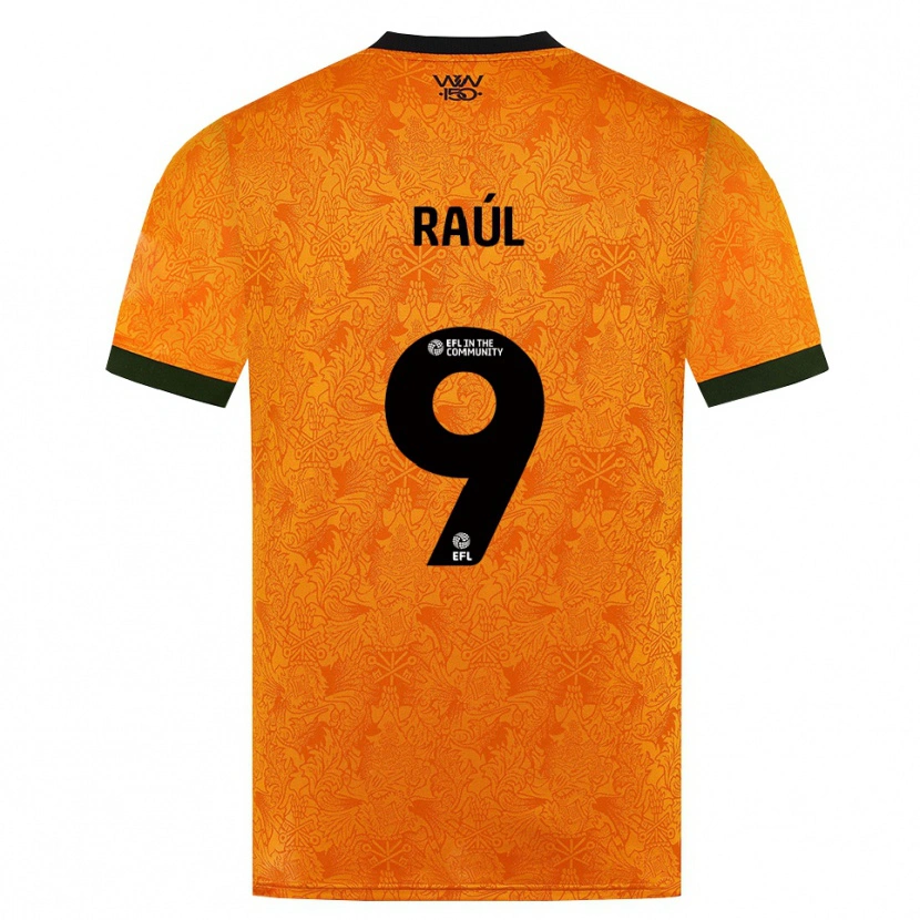 Danxen Mulher Camisola Raul Jimenez #9 Laranja Preto Principal 2026/27 Camisa