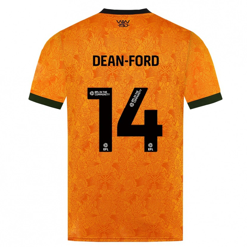 Danxen Mulher Camisola Jacob Dean-Ford #14 Laranja Preto Principal 2026/27 Camisa