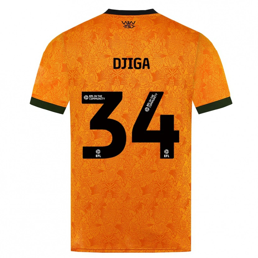 Danxen Mulher Camisola Nasser Djiga #34 Laranja Preto Principal 2026/27 Camisa