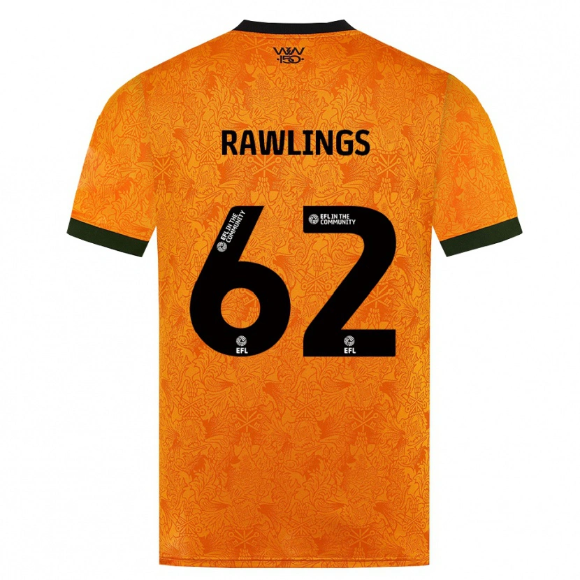 Danxen Mulher Camisola Luke Rawlings #62 Laranja Preto Principal 2026/27 Camisa