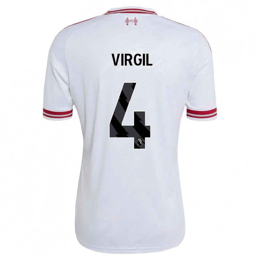 Danxen Mulher Camisola Virgil Van Dijk #4 Vermelho Branco Alternativa 2026/27 Camisa