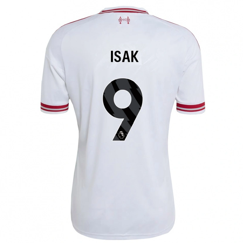 Danxen Mulher Camisola Alexander Isak #9 Vermelho Branco Alternativa 2026/27 Camisa