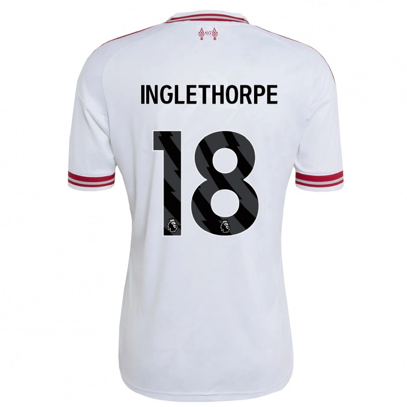 Danxen Mulher Camisola Finn Inglethorpe #18 Vermelho Branco Alternativa 2026/27 Camisa