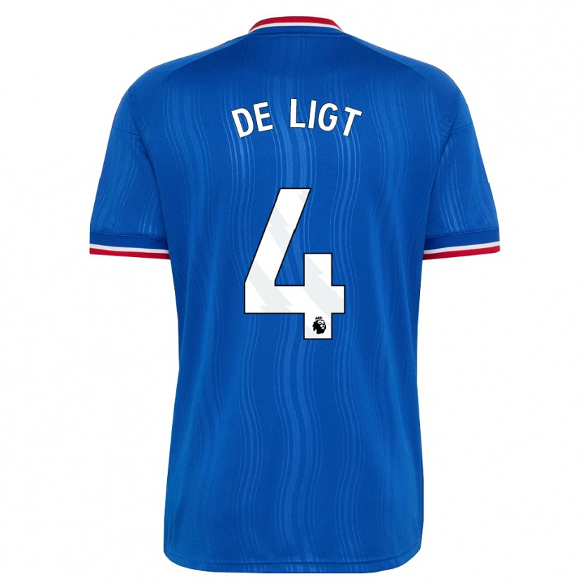 Danxen Mulher Camisola Matthijs De Ligt #4 Azul Branco Vermelho Alternativa 2026/27 Camisa