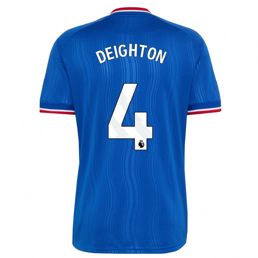 Danxen Mulher Camisola Joe Deighton #4 Azul Branco Vermelho Alternativa 2026/27 Camisa