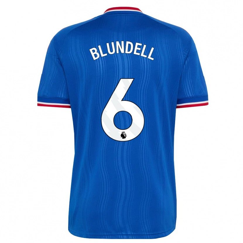 Danxen Mulher Camisola Hannah Blundell #6 Azul Branco Vermelho Alternativa 2026/27 Camisa