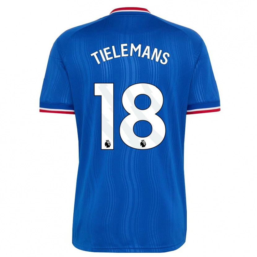 Danxen Mulher Camisola Youri Tielemans #18 Azul Branco Vermelho Alternativa 2026/27 Camisa