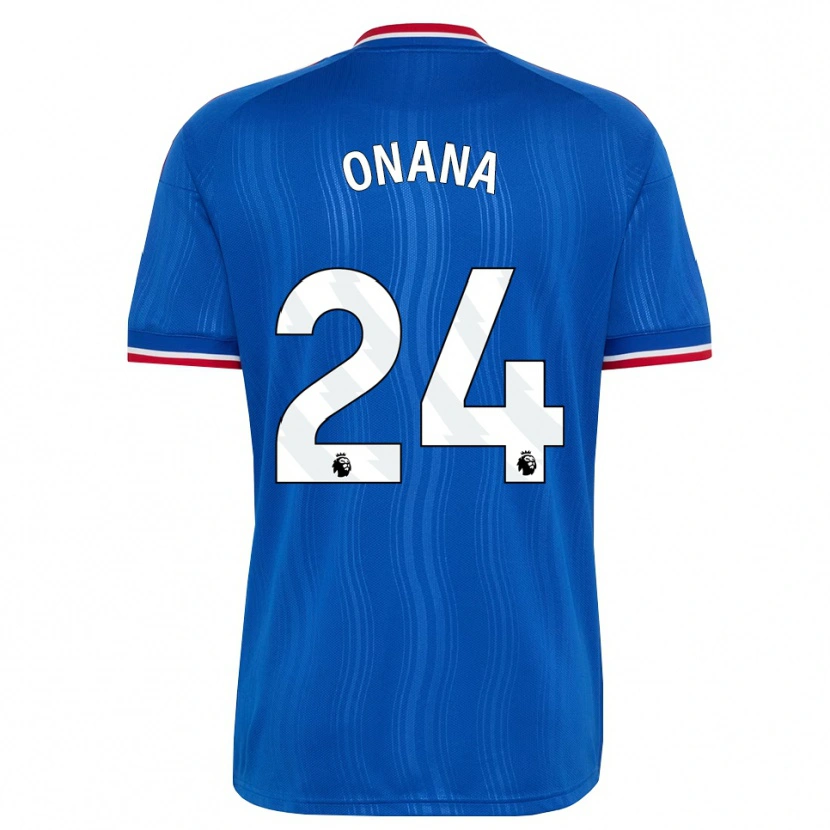 Danxen Mulher Camisola Andre Onana #24 Azul Branco Vermelho Alternativa 2026/27 Camisa