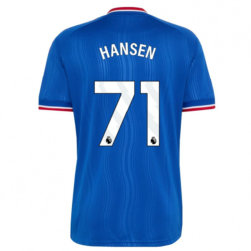 Danxen Mulher Camisola Isak Hansen-Aaroen #71 Azul Branco Vermelho Alternativa 2026/27 Camisa
