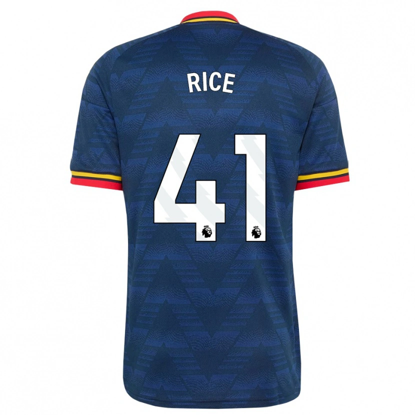 Danxen Mulher Camisola Declan Rice #41 Midnightblue Amarelo Vermelho Alternativa 2026/27 Camisa