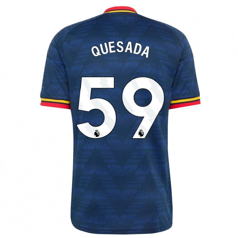 Danxen Mulher Camisola Elián Quesada #59 Midnightblue Amarelo Vermelho Alternativa 2026/27 Camisa