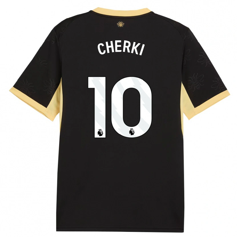 Danxen Mulher Camisola Rayan Cherki #10 Preto Amarelo Alternativa 2026/27 Camisa
