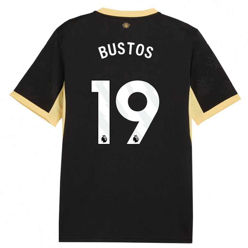 Danxen Mulher Camisola Nahuel Bustos #19 Preto Amarelo Alternativa 2026/27 Camisa