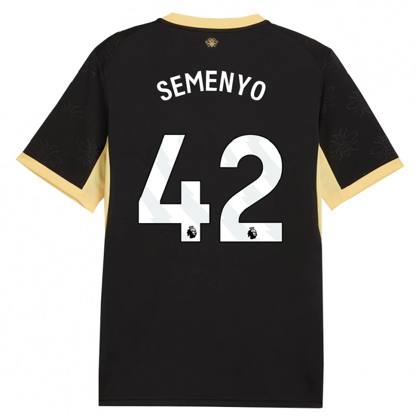 Danxen Mulher Camisola Antoine Semenyo #42 Preto Amarelo Alternativa 2026/27 Camisa