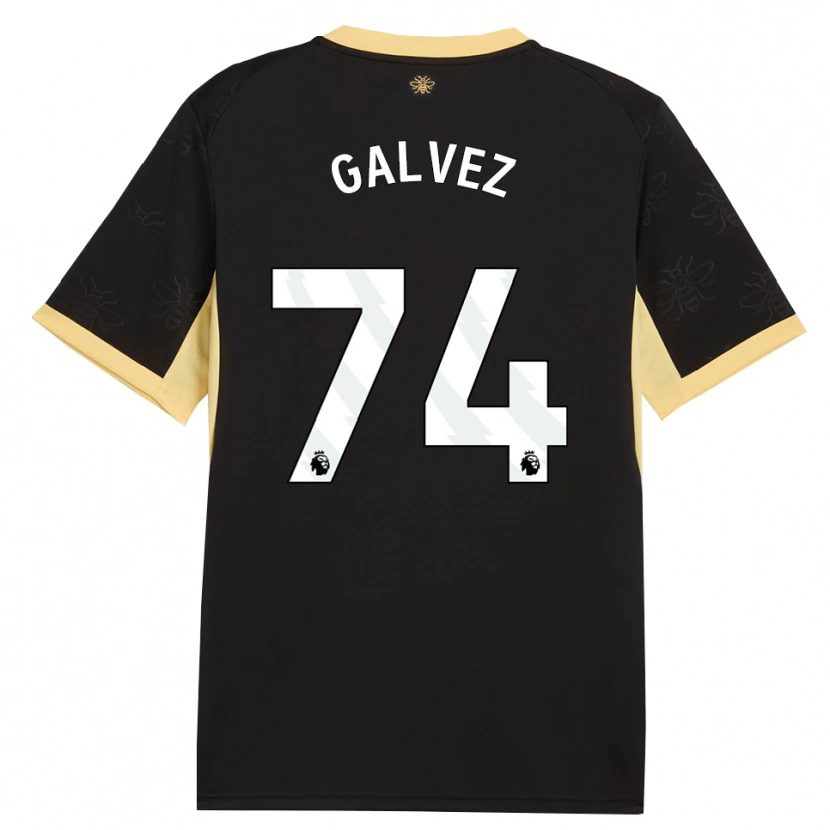 Danxen Mulher Camisola Tomas Galvez #74 Preto Amarelo Alternativa 2026/27 Camisa