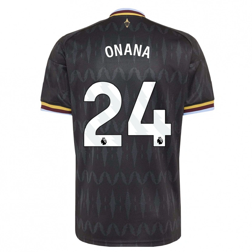 Danxen Mulher Camisola Amadou Onana #24 Cornflowerblue Preto Amarelo Alternativa 2026/27 Camisa