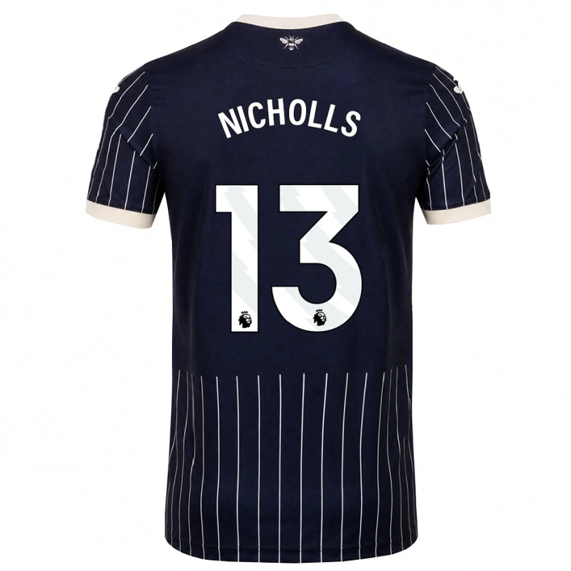 Danxen Mulher Camisola Layton Nicholls #13 Preto Branco Alternativa 2026/27 Camisa