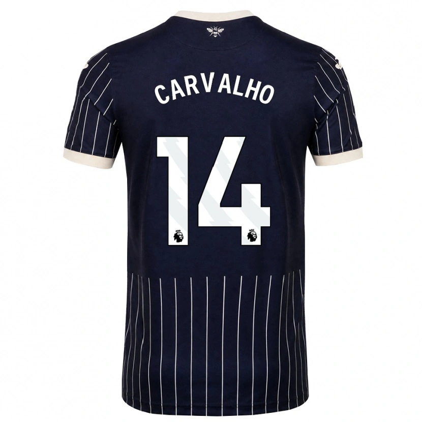 Danxen Mulher Camisola Fábio Carvalho #14 Preto Branco Alternativa 2026/27 Camisa