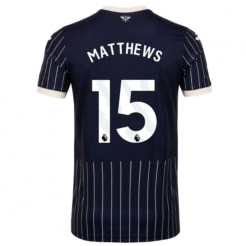 Danxen Mulher Camisola Kirsty Matthews #15 Preto Branco Alternativa 2026/27 Camisa