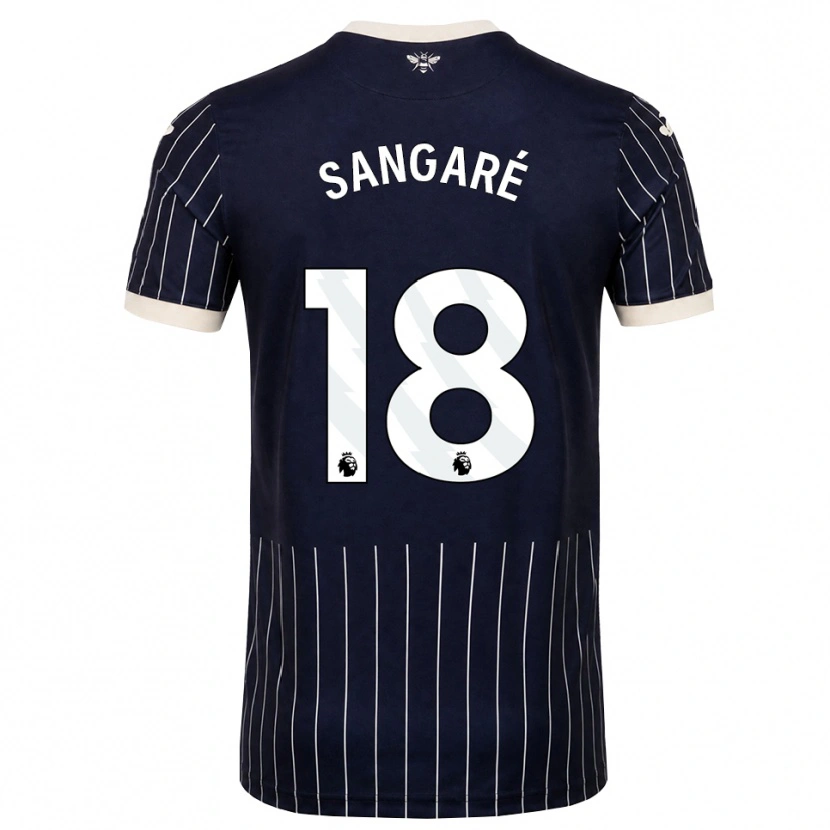 Danxen Mulher Camisola Mamadou Sangaré #18 Preto Branco Alternativa 2026/27 Camisa
