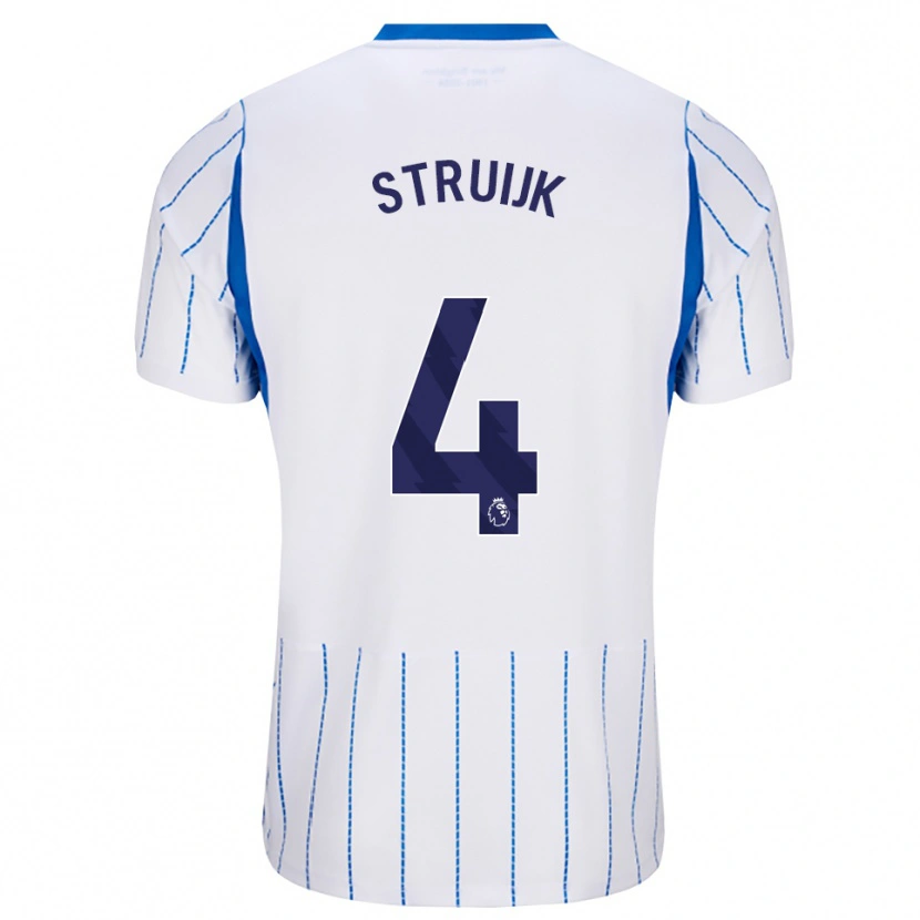 Danxen Mulher Camisola Pascal Struijk #4 Dodgerblue Branco Alternativa 2026/27 Camisa