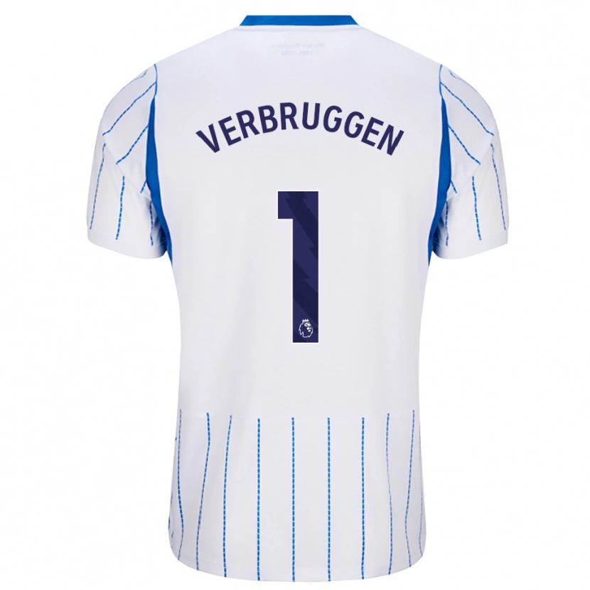 Danxen Mulher Camisola Bart Verbruggen #1 Dodgerblue Branco Alternativa 2026/27 Camisa