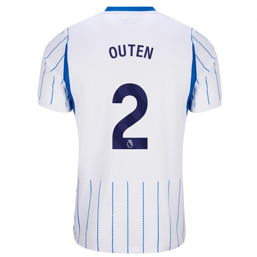 Danxen Mulher Camisola Theo Outen #2 Dodgerblue Branco Alternativa 2026/27 Camisa