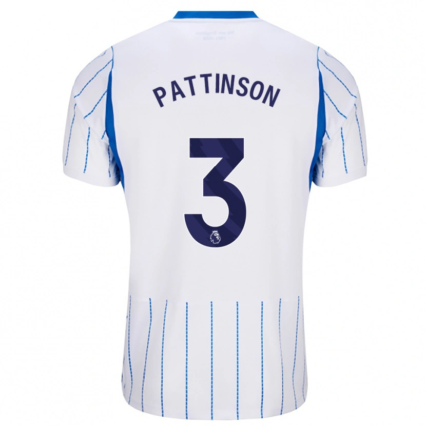 Danxen Mulher Camisola Poppy Pattinson #3 Dodgerblue Branco Alternativa 2026/27 Camisa