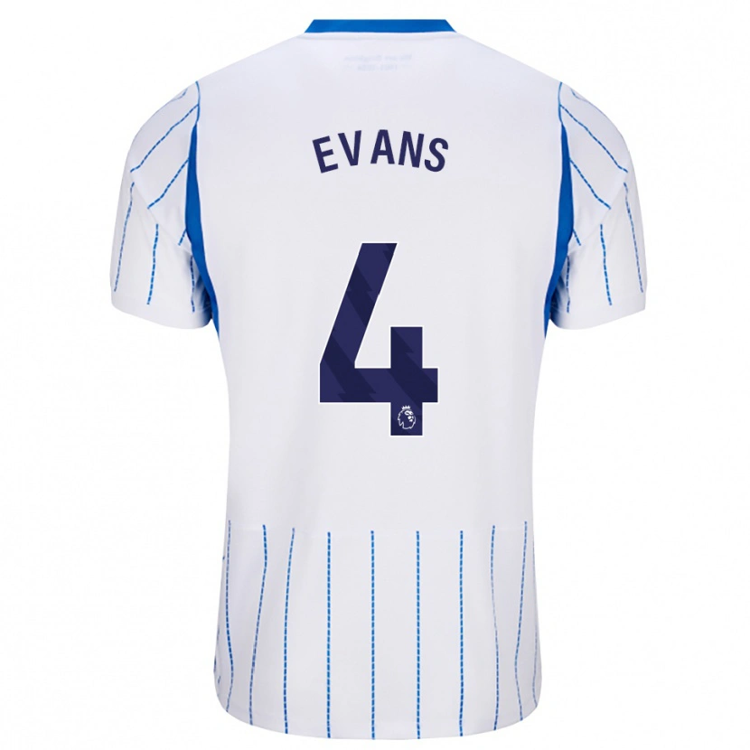 Danxen Mulher Camisola Jake Evans #4 Dodgerblue Branco Alternativa 2026/27 Camisa
