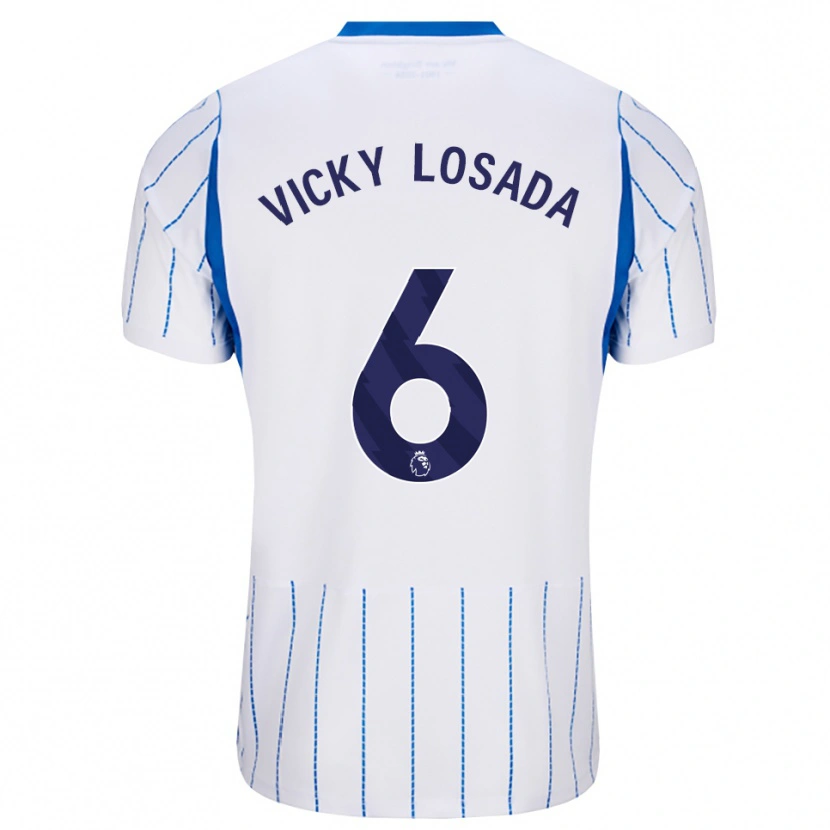 Danxen Mulher Camisola María Victoria Losada Gómez #6 Dodgerblue Branco Alternativa 2026/27 Camisa