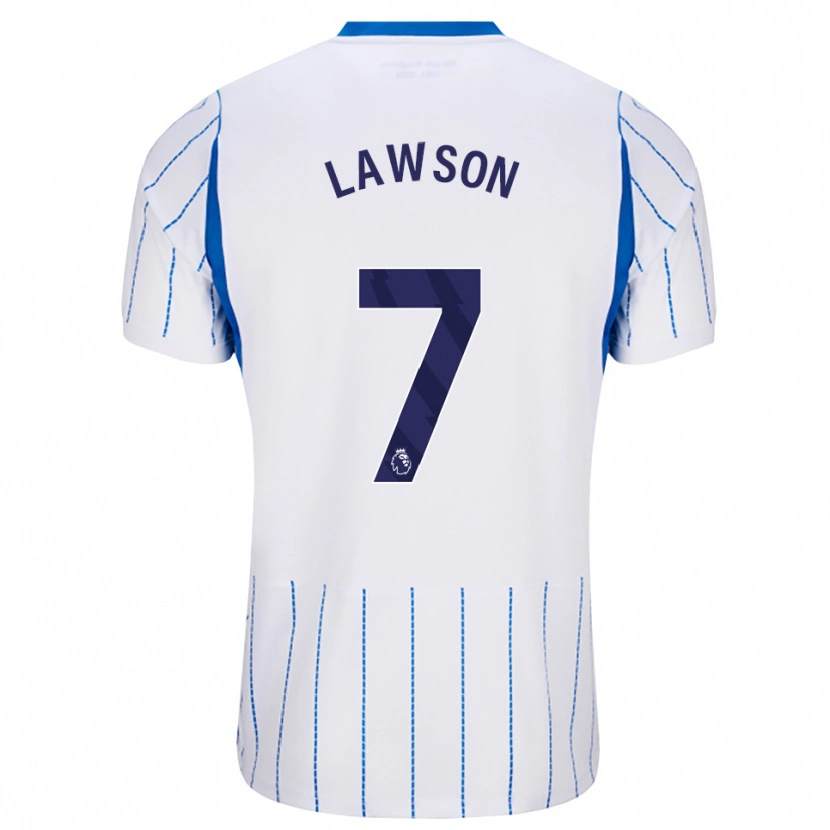 Danxen Mulher Camisola Zebedee Lawson #7 Dodgerblue Branco Alternativa 2026/27 Camisa
