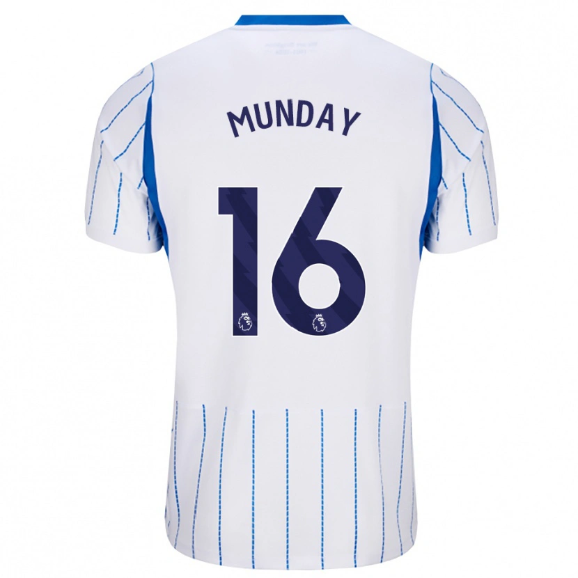 Danxen Mulher Camisola George Munday #16 Dodgerblue Branco Alternativa 2026/27 Camisa